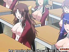 Pregnant hentai coeds groupsex lesson in the classroom